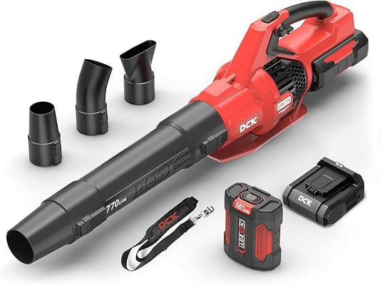 58V Cordless Leaf Blower, Power Variable-Speed, Brushless, 770 CFM, Electric Leaf Blower with 4Ah Battery and 5A Charger for Lawn Care, Yard, Outside(KDLB58211BDM) - NeatNest
