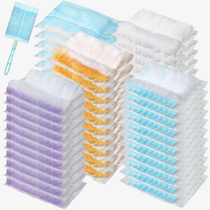Mimorou 100 Pcs Disposable Dusters Refills Bulk Heavy Duty 180° Multi Surface Replacement Dusters for Cleaning Ceiling Fan with Microfibers Unscented (Fresh Colors) - NeatNest