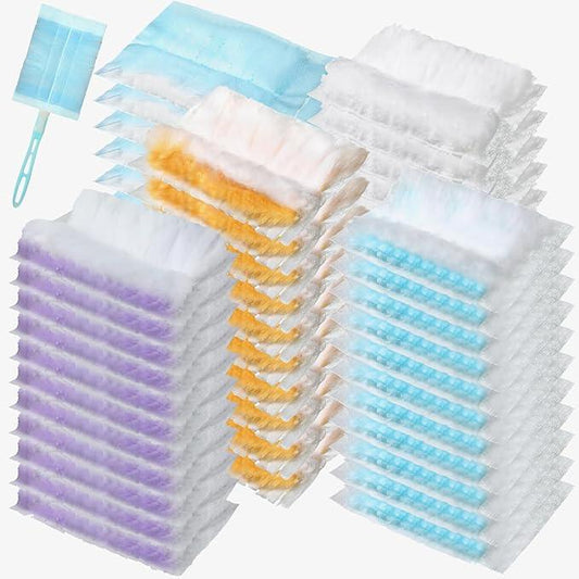 Mimorou 100 Pcs Disposable Dusters Refills Bulk Heavy Duty 180° Multi Surface Replacement Dusters for Cleaning Ceiling Fan with Microfibers Unscented (Fresh Colors) - NeatNest
