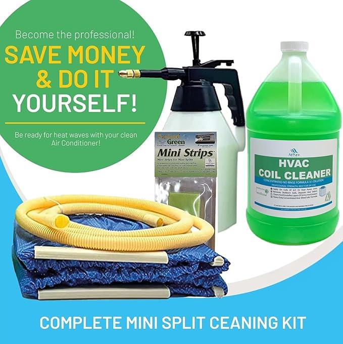 Complete Mini Split Cleaning Kit Featuring Nu-Calgon Evap Pow'r C Coil Cleaner & CleanAir Odour Treatment Tab - For Units Up To 39 Inches Wide - NeatNest