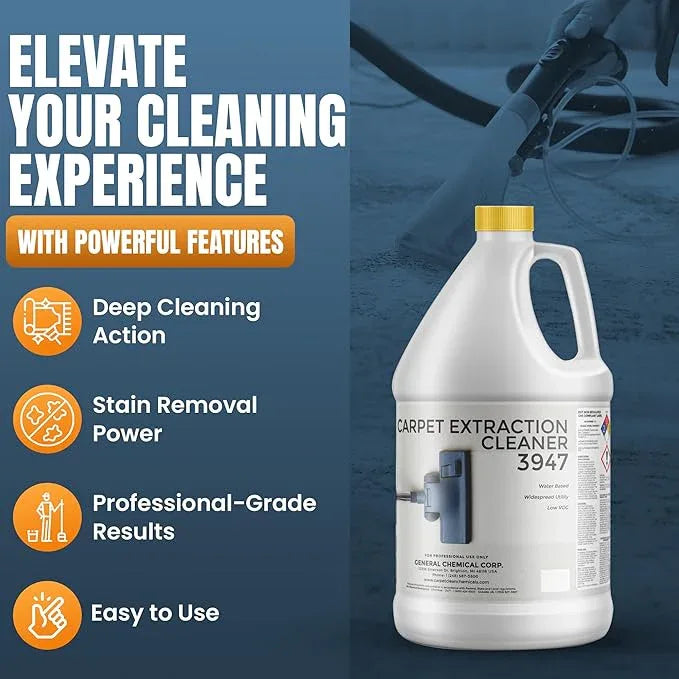 Carpet Extraction Cleaner - Water-Based Professional Deep Clean Carpet Cleaner Solution for Machine - Heavy Duty Stain Remover, Pet-Friendly, Ideal for Residential & Commercial Use - NeatNest