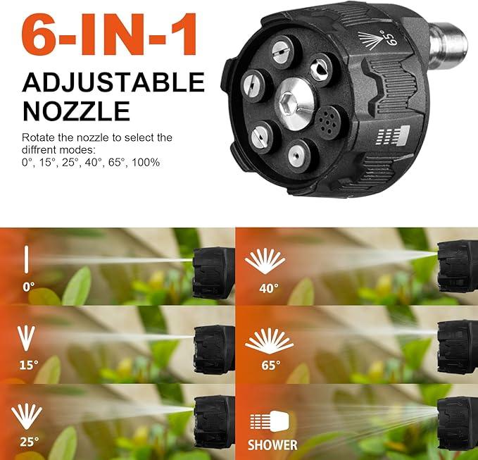 Short Pressure Washer Gun with Swivel 5200 PSI，Power Washer Gun Compatible with Foam Cannon - Car Wash Foam Gun-1/4 Quick Connector, with Nozzle Tips (MRP-003-Spray Gun-A) - NeatNest