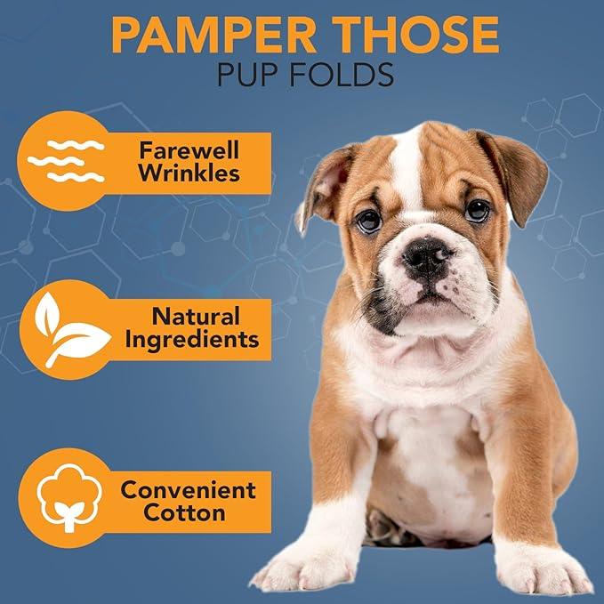 NOVEHA 120PCs - 5”x7” Large Dog Wipes | Wipes for Bulldog, French Bulldog, Pug, English Bulldog | Deodorizing, for Multiple Areas Removes Dirt, Wrinkles, Folds, Tear Stain, Tail Pockets & Paws - NeatNest
