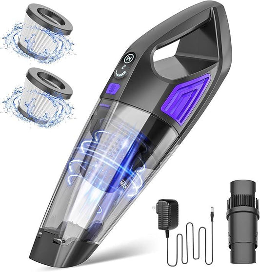 Handheld Vacuum Cordless Cleaner,Powerful Portable and Dust Buster Hand Vcauum Rechargeable with Large-Capacity Battery for CarPetOfficeHome (Purple) - NeatNest