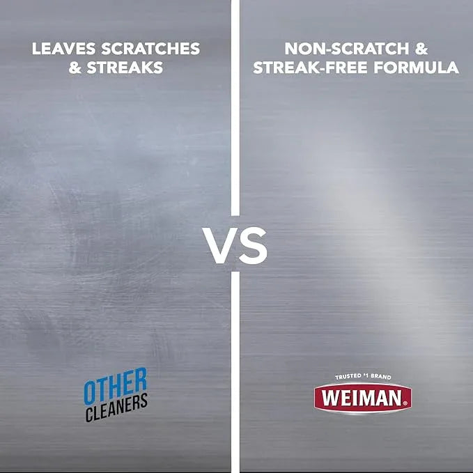 Weiman Stainless Steel Cleaner and Polish - 2 Pack - Removes Fingerprints, Residue, Water Marks and Grease from Appliances w/Buffing Towel - NeatNest