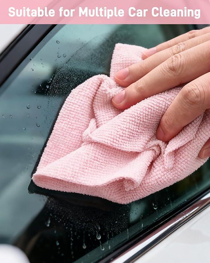 XINDELL Microfiber Cleaning Cloth Roll – 150 Pack 12"x12", Tear-Off Microfiber Towels, Lint-Free, Ultra Absorbent Car Detailing & Cleaning Cloths – Pink - NeatNest