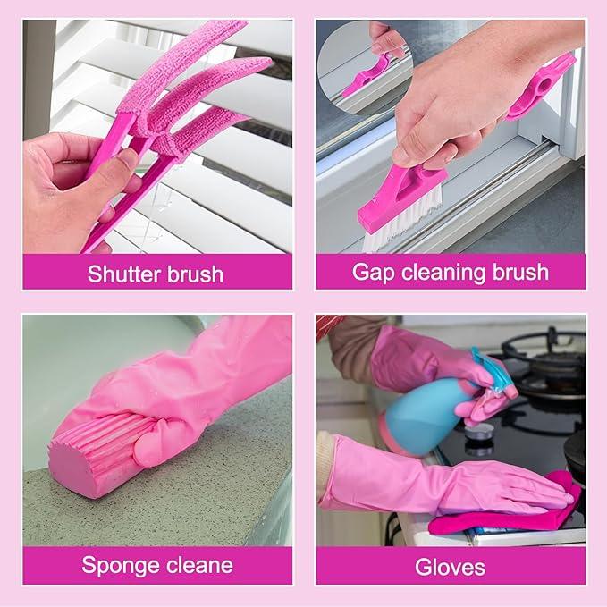Ceiling Fan Cleaner Duster with 60 inch Extension Pole, Dusters for Cleaning High Ceiling Fan Blades, Dusters Kit with Storage Bag, Cleaning Tools for Families (13pcs) - NeatNest