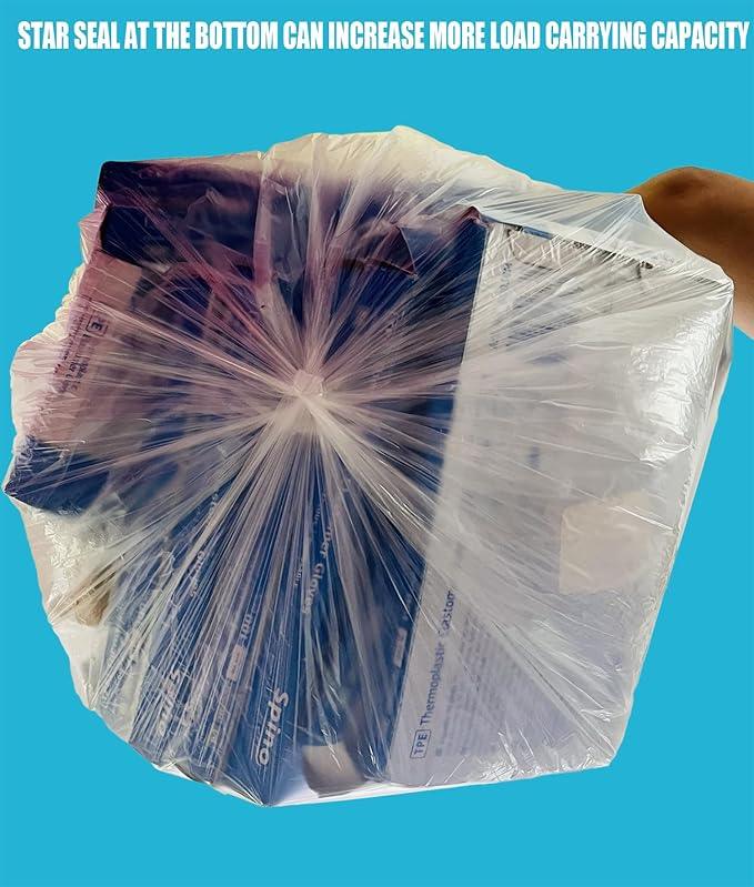 33 Gallon Trash Bags, 125 Count Bulk, Heavy Duty Clear Plastic Recycling Bags, Multi-purpose Garbage Bags for Home Commercial, Outdoor, Construction, Industrial, Lawn, Leaf - NeatNest