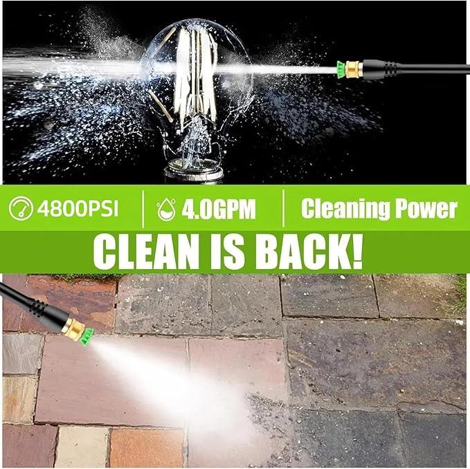 Pressure Cleaner- High Power Cleaner with 33FT Hose Reel, 4 Spray Tips and Soap Bottle for Car Washing, Fence Cleaning, Patio Maintenance（Upgraded） (Blue) - NeatNest