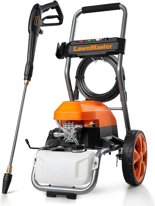 LawnMaster LT2100B Electric Pressure Washer 2300 PSI MAX 13 Amp 1.2 GPM CSA Certified with 5 Nozzles Powerful Storage Organization - NeatNest