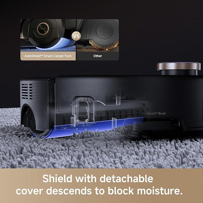 Mova Z60 Ultra Roller Complete Robot Vacuum and Mop, 28,000Pa Suction, 3.14in Obstacle Crossing, AutoShield for Carpet Protection, Zero Tangling Duobrush, Extendable Roller & Side Brush - NeatNest