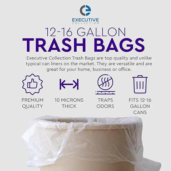12 to 16 Gallon Trash Bags - 950 Count - 24" x 33" Clear Plastic Garbage Bags Tall Can Liners for Home & Office - Household Items Cleaning Products, Kitchen Supplies - 13 Gallon Trash Bag, 15 Gallon - NeatNest