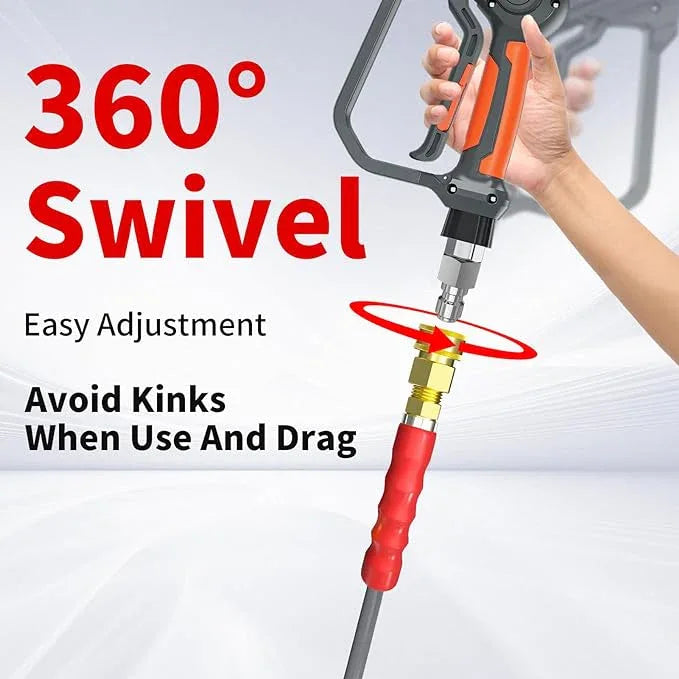 Pressure Washer Hose 200FT, 4200PSI 1/4 Inch Kink Resistant Power Washer Extension Hose, Flexible Heavy Duty Replacement Hose, Compatible with M22 14mm Fittings, High Tensile Wire Braid - NeatNest
