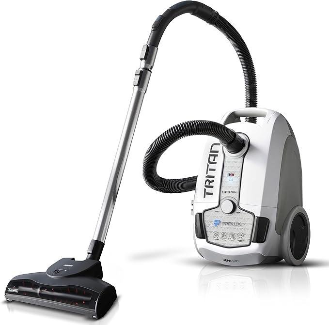 Prolux Tritan Bagged Canister Vacuum Cleaner with Sealed HEPA Filtration, 5-Speed Motor, Best Rated Canister for Pet Hair and Home Cleaning - NeatNest