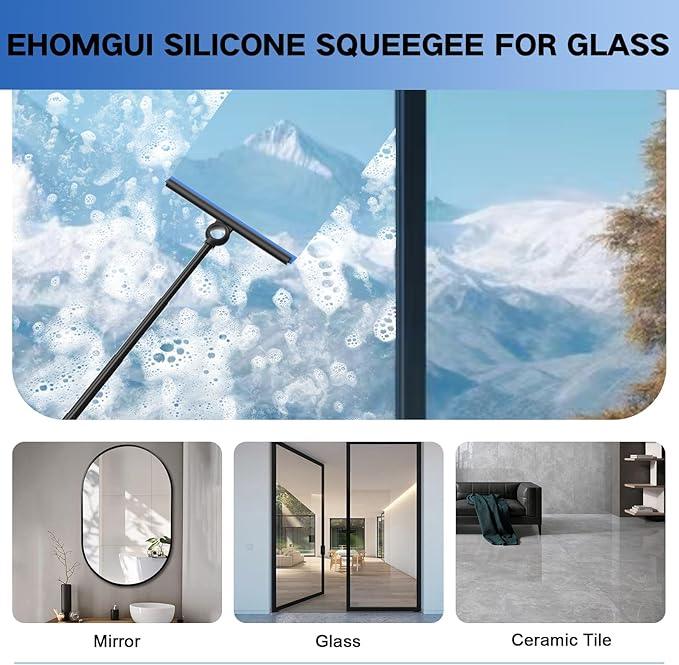 Shower Squeegee for Glass Doors, Squeegee with Long Handle, Telescoping Squeegee for Shower, Extendable Window Cleaner Tool for Car Windows, Tile Walls, Sliding Door, Shower Glass Door - NeatNest