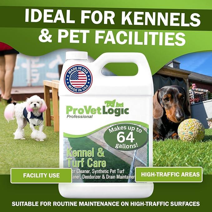 ProVetLogic Kennel & Turf Care- Floor Cleaner, Synthetic Pet Turf Cleaner, Deodorizer & Drain Maintainer- Gallon (Concentrated) - NeatNest