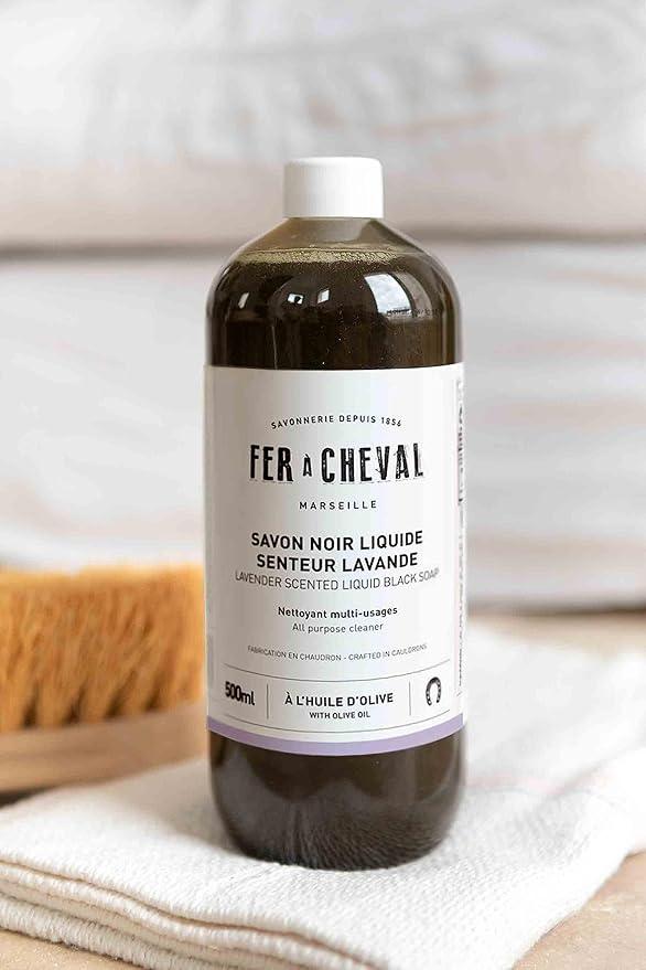 Fer à Cheval All Purpose Cleaner, Liquid Black Soap with Olive Oil, Multipurpose Natural Cleaner, Multi-Concentrated Detergent, 500ml/16.91 fl oz (Lavender) - NeatNest