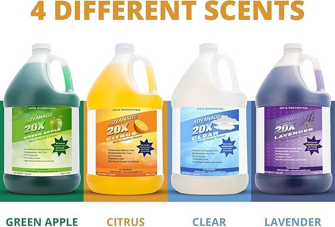 Advanage 20X Cleaner Concentrate Refill 128 oz | All Purpose Multi-Surface Cleaning Concentrate | Replace Every Household Cleaner | Natural and Citrus Scent, Human-Safe Cleaner USA Made - NeatNest