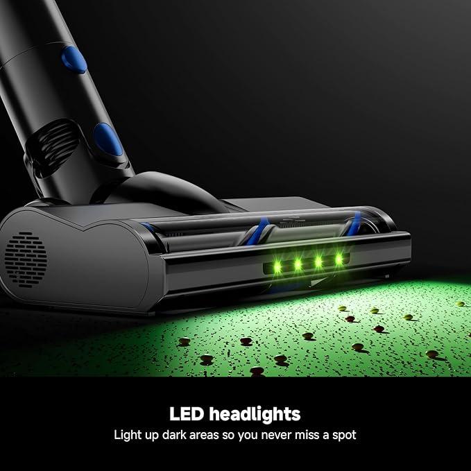 Cordless Vacuum Cleaner for Home, Powerful Stick Vacuum with Rechargeable Battery, Green Light Anti-Tangle Brush, 6-in-1 Lightweight Handheld Vacuum for Pet Hair, Hard Floor, Carpet, Blue - NeatNest