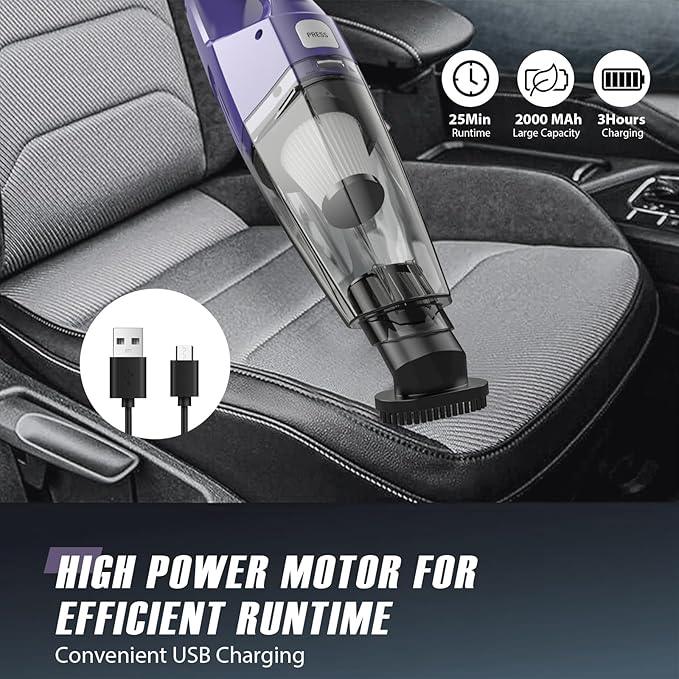 Handheld Vacuum Cordless — 3-in-1 Hand Held Vacuum Rechargeable with 8000Pa Powerful Suction, 1.7 Lbs Lightweight Handheld Vac, 30-Mins Quick Dust Removal for Car, Kitchen & Home - NeatNest