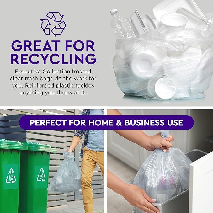 12 to 16 Gallon Trash Bags - 950 Count - 24" x 33" Clear Plastic Garbage Bags Tall Can Liners for Home & Office - Household Items Cleaning Products, Kitchen Supplies - 13 Gallon Trash Bag, 15 Gallon - NeatNest