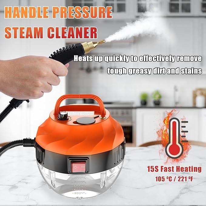 2500W Steam Cleaner for Home, High Pressure Handheld Steam Cleaner with 6-gears Adjustable, Portable Steamer for Cleaning Car Upholstery Tile Grout Home - NeatNest