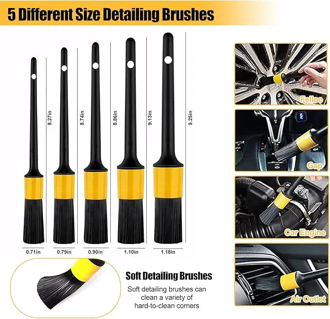 Car Wash Brush with Long Handle, 55 inch Car Wash Mop Car Wash Kit Mitt Retractable Bent Pole Car Wash Brush for Cars RV Truck Boat - NeatNest