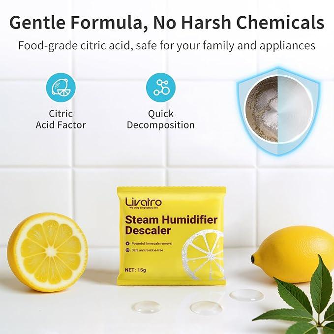 Citric Acid Cleaning – 8 Individually Wrapped Descalers for Humidifiers, Kettles & Distillers | Powerful Anti‑Limescale, Moisture‑Resistant & Eco‑Friendly - NeatNest