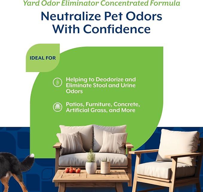 NaturVet – Yard Odor Eliminator – Eliminate Stool and Urine Odors from Lawn and Yard – Designed for Use on Grass, Plants, Patios, Gravel, Concrete & More – 31.6 oz Ready-to-Use with Nozzle - NeatNest