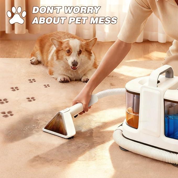 Coospider 18Kpa Portable Carpet Cleaner for Pets Powerful Suction Spot Upholstery Cleaner, Couch Cleaner Machine Deep Cleaner & Stain Remover for Dog Cat Bed, Furniture, Rug, Sofa, Car and Mattress - NeatNest