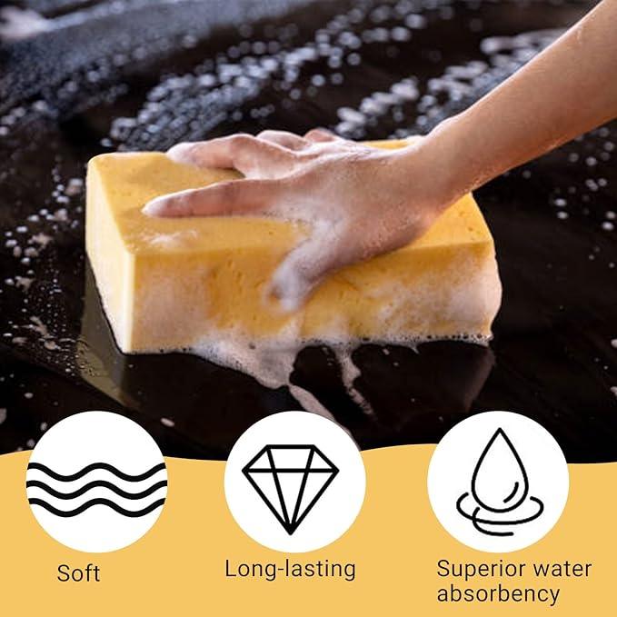 30 Pcs Large Sponges Bulk 7.5 x 5.5 x 1.9 Inch Yellow Grouting Sponge Non-Scratch Scrubber Car Wash Thick Heavy Duty Scrub Sponges Multifunctional Sponge for Cleaning Dishes Car Tile Crafts Supplies - NeatNest
