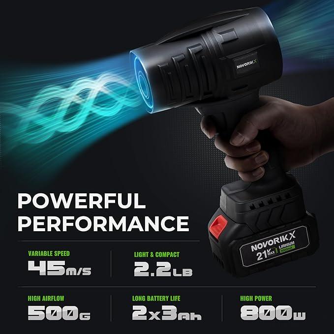 20V Cordless Leaf Blower, 30000RPM Handheld Leaf Blower with 2 X 3.0Ah Batteries & Charger, 55m/s Lightweight for Lawn Care, Dust, Leaves, Yard – Black - NeatNest