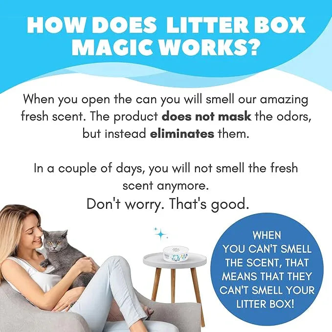 Litter Box Magic Cat Deodorizer Jar (16 Oz, Pack of 3) Fresh Scent - Air Freshener for Pet Smells from Litter Box - Odor Removing Litterbox Gel In A Jar - Odor Eliminator to Freshen Air - NeatNest