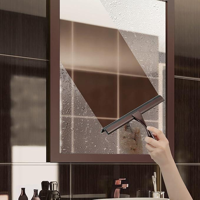 Hiware All-Purpose Shower Squeegee for Shower Doors, Bathroom, Window and Car Glass - Bronze, Stainless Steel, 12 Inches - NeatNest