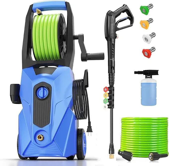 5000PSI Power Cleaner with 33FT Pressure Cleaner Hose, 4 Nozzles for Home/Car(Blue) - NeatNest
