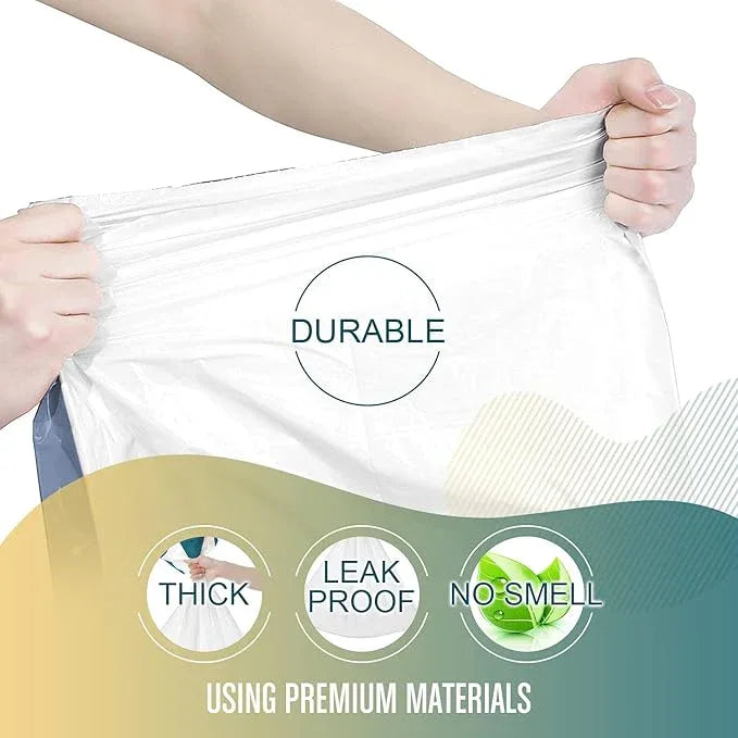 FORID Mini Drawstring Trash bags - 1.2 Gallon White Plastic Garbage Bags 240 Count Small Can Liners for Bathroom Bedroom Office Home 5 Liter (1-2 Gal) - Durable & Thick Trash Bag - NeatNest