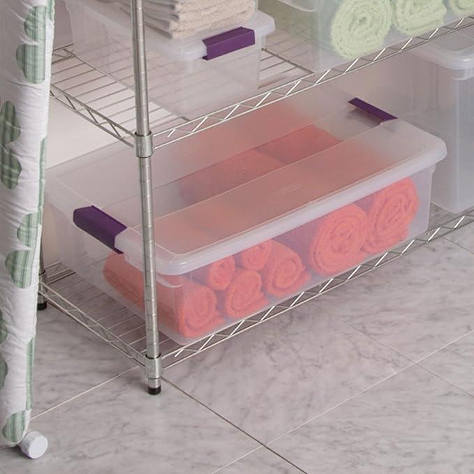 Sterilite 18-Pack 32 Quart ClearView Latch Box, Stackable Organizer Bins with Latching Lids - Clear Plastic Organization Containers for Closet, Bedroom, Shelving Units and Everyday Home Storage - NeatNest