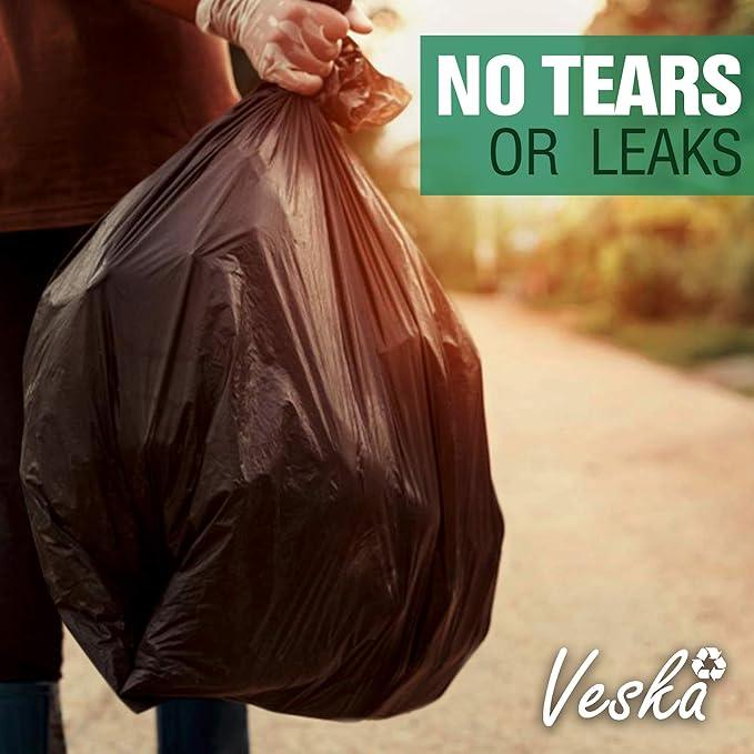 Veska 65 Gallon Trash Bags for Toter, (Value-Pack 50 Count w/Ties) Extra Large 64 Gallon Heavy Duty, 60 Gal Trash Bags Outdoor Garbage Can Liner for CustodiansExtra Large Garbage Bag 70 Gallon - NeatNest