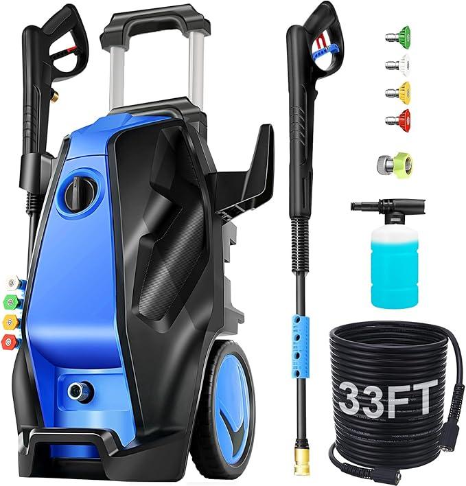 5000 PSI Pressure Washer with 33FT Hose Power Washers Powered Professional High Pressure Cleaner Machine, Foam Cannon, 4 Tips, powerwashers for Home Cars - NeatNest