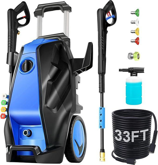 5000 PSI Pressure Washer with 33FT Hose Power Washers Powered Professional High Pressure Cleaner Machine, Foam Cannon, 4 Tips, powerwashers for Home Cars - NeatNest