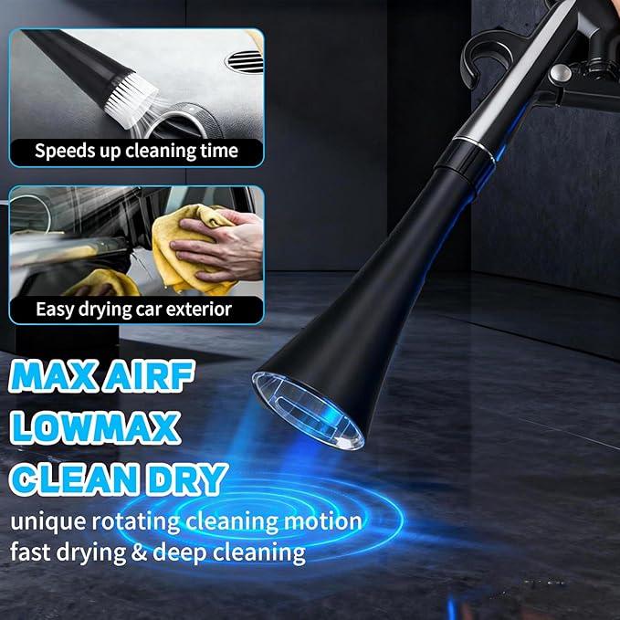 JUSTHERE Detailing Car Cleaning Gun Interior Dryer Air Blow Gun, High Pressure Blower Gun with 5 Pcs Brushes for Auto Carpet Seats Dashboard Console Cleaning - NeatNest