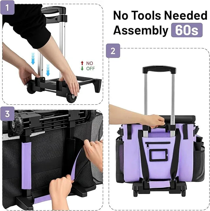 Large Cleaning Caddy for Cleaning Supplies Organizer, Rolling Cleaning Caddy Bags with Wheels for Housekeepers, Cleaning Carts on Wheels for Home Car Office Picnic - NeatNest