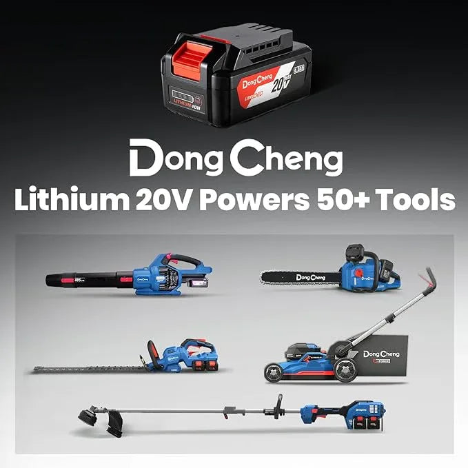 Dong Cheng Brushless 20V Leaf Blower, 485 CFM Variable Speed & Turbo Mode, Cordless Leaf Blower with 3 Nozzles, Shoulder Strap, 4.0Ah Battery and Charger, Blowing Leaves for Patio, Lawn & Garden - NeatNest