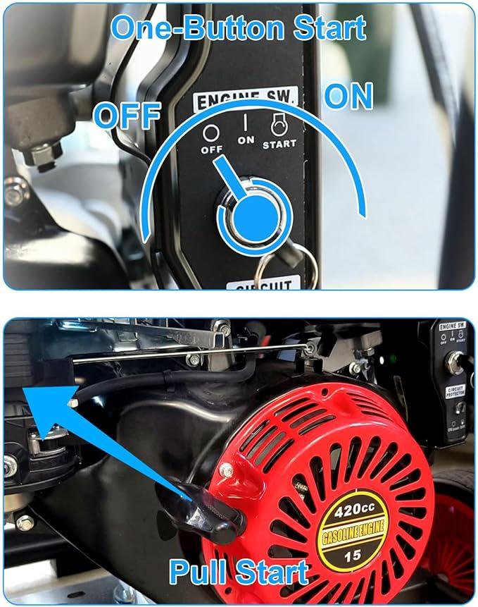 4400 PSI Gas Pressure Washer, Electric Start 296cc 15HP Engine 4GPM, Commercial Pressure Washers Includes Hose Reel, 50 FT 3/8 inch Hose, 5 Quick Connect Nozzles, Spray Gun and Wand - NeatNest