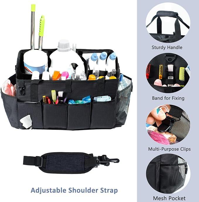 XL Professional Cleaning Caddy for Cleaning Suppliers, 17" Wearable Cleaing Bag for Housekeepers, Cleaning Organizer, Detailing Bag - NeatNest