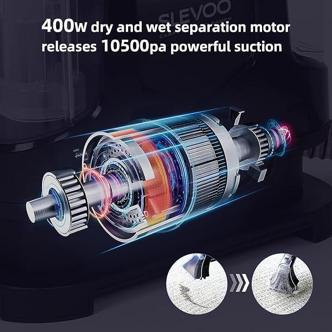 Carpet Cleaner Machine 10.5Kpa Strong Suction, 400W Powerful Motor, Portable Upholstery Cleaner with Spot and Stain Remover for Pet Accident, Rugs, Carpet and Upholstery - NeatNest