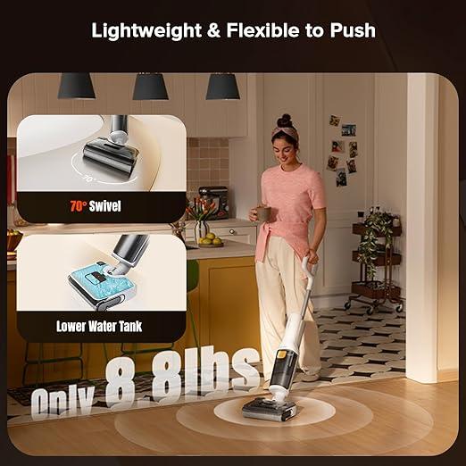 roborock F25 GT Vacuum Mop All in One, Wet Dry Vacuum Cleaner Cordless, 20000Pa Floor Cleaner Machine for Tile Hardwood Wood Vinyl Floor, Edge to Edge Self Cleaning Electric Mop with 180° Lie-Flat - NeatNest