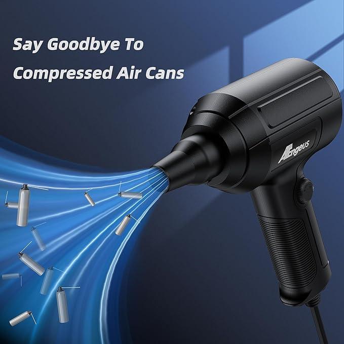 ATEngeus Air Duster, Stepless Speed Electric Air Duster, Multi-Use Compressed Air Duster, Keyboard Cleaner, Replace Canned Air, Air Blower for Clean Dust, Hairs, Laptop, PC - NeatNest