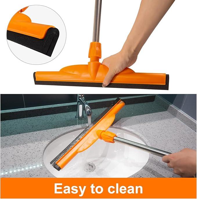 ITTAR Heavy-Duty Floor Squeegee, 62" Adjustable Handle, EVA Foam Blade, Ideal for Concrete, Garage, Patio & More - NeatNest