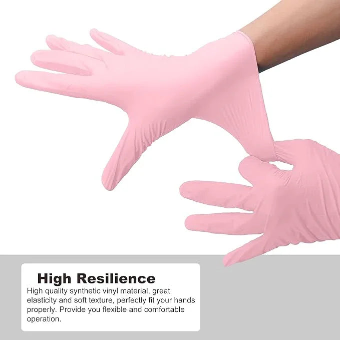 Disposable Gloves Medium, Nitrile and Vinyl Blend Material Gloves, Latex Free, 4 Mil 1000 Pc Food Grade Glove for Cleaning, Food Prep, Hair Dye, Tattoo, Pink - NeatNest